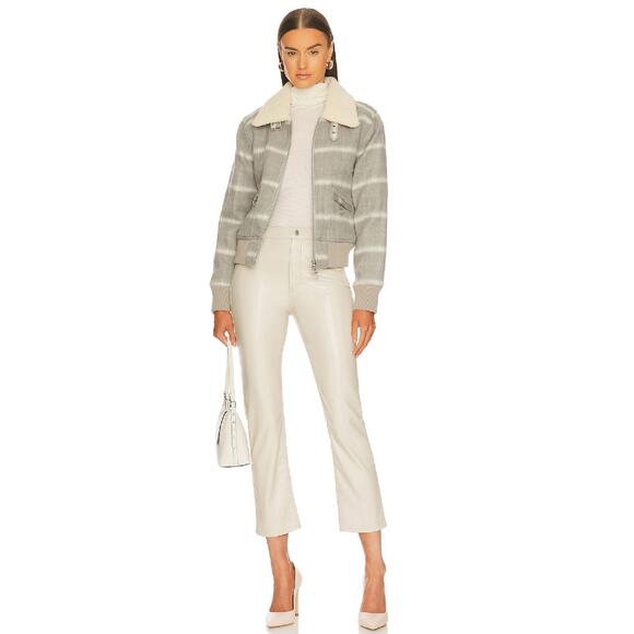 Jonathan Simkhai River High Rise Ceramic Cream Vegan Leather Pants 10 - Picture 1 of 12